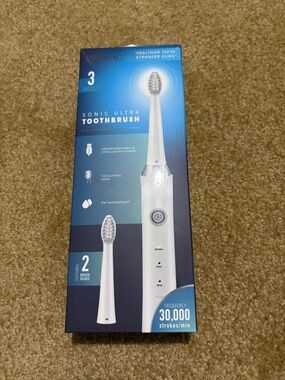 Vivitar White Sonic Ultra Toothbrush - Rechargeable Electric Toothbrush